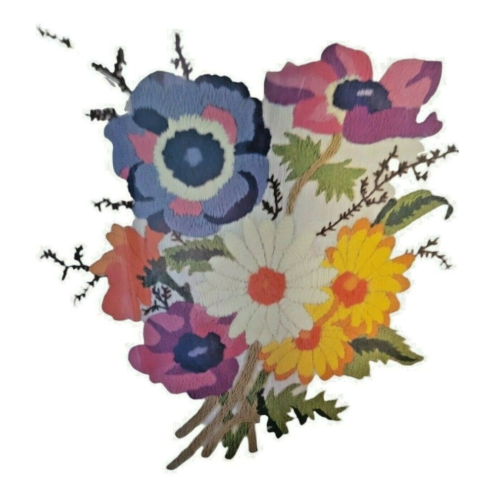 Vtg Family Circle Crewel Kit 14" by 14" Picture or Pillow Top Peony Bouquet B503